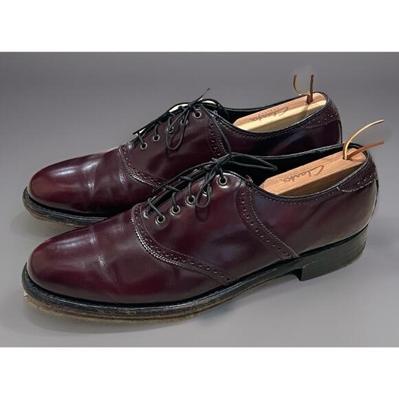 FLORSHEIM IMPERIAL Men's Leather Dress Shoes Blucher Brown Cordovan VTG USA 10D - Picture 1 of 15